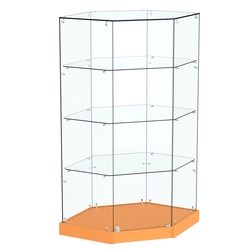 Витрина Хит продаж №13 (угловая шестигранная, закрытая, З/C - стекло), Оранжевый 0132 BS