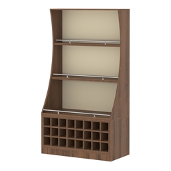 Стеллаж Гарант низкий №2-4-900-О с ограничителями, Орех + Крем Вайс