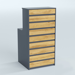 Ресепшен серии ПРАЙМ №2А, Темно-серый и Дуб Золотистый