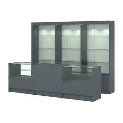 Комплект витрин ЭК-01 и прилавков ЭК-3, Темно-Серый