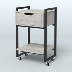 Тумба Европа мобильная с ящиком и полкой, Метрополитан Грей