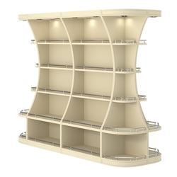 Островной высокий стеллаж ГАРАНТ №3-О с ограничителями, Крем Вайс