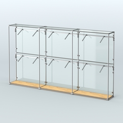 Торговая система ХРОМ (задняя стенка - стекло) 3600 мм с поручнями №4, Дуб Золотистый