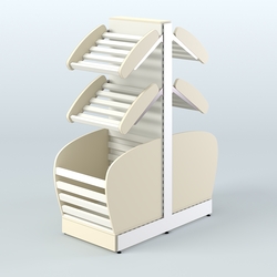 Островной низкий стеллаж для хлеба и выпечки Феникс №5, Крем Вайс + Белый