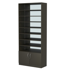 Стеллаж из ДСП с 7-ю полками 400x900 мм серии LEVEL-7 №14-2 (З/C - ЗЕРКАЛО), Черный