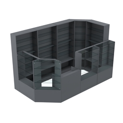 Торговый угловой островок ГРАЦИЯ №6 (открытый) (6.09 кв.м), Темно-Серый