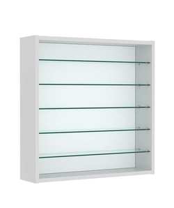 Витрина настенная №1-5Г открытая с пятью прозрачными полками, Серый