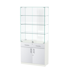 Витрина ювелирная "Диаманд" №11, ЛДСП белый + МДФ белый