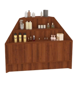 Прилавок-горка угловой №2А с тремя ступенями (внешний угол), Орех