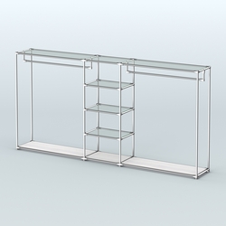 Островная торговая система ХРОМ 3600 мм с поручнями №12, Ясень Анкор светлый