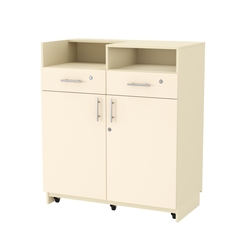 Кассовый прилавок "Диаманд" №9-1000 выкатной, ЛДСП крем вайс + МДФ ваниль