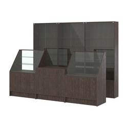 Комплект витрин с регулировочными полками NE-6 №12 и прилавков ЭК-7, Дуб Венге