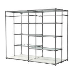 Хромированное вешало ПЛАТФОРМА №2-1 с полками стекло 6мм, Белый