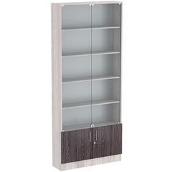 Торговая витрина Level №11-4п с 4-мя полками из ДСП 250х900мм, Ясень Анкор светлый + Ясень Анкор темный