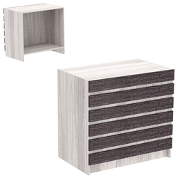 Торговый прилавок прямоугольный с фасадными панелями №1Э, Ясень Анкор светлый + Ясень Анкор темный