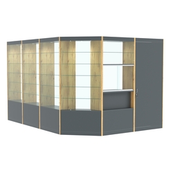 Павильон №11 из ДСП (11, 22 кв. м), Темно-серый и Дуб Золотистый