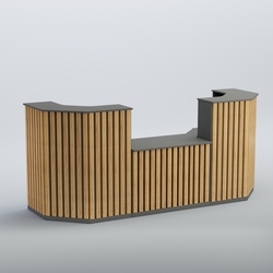 Ресепшен со столом выдачи серии ПРИЛИВ №7, Темно-серый и Дуб Золотистый