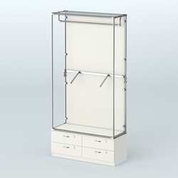 Торговая система ХРОМ (задняя стенка - ДСП) 1200 мм №2-2 с тумбой Т-14 и поручнями, Белый