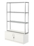 Хромированный стеллаж с прозрачными полками №2 с тумбой Т-21 Белый