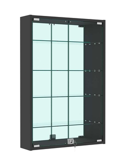 Витрина настенная №2-2А высокая с зеркалом, Черный