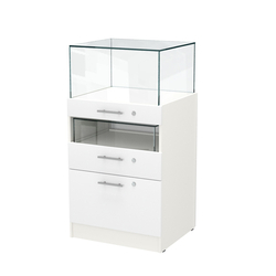 Прилавок ювелирный "Диаманд" №2-600 пристенный, ЛДСП белый + МДФ белый