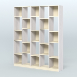 Стеллаж из ДСП серии ЛОФТ №13-1, Ясень Анкор светлый и Крем Вайс