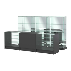Комплект низких витрин ХП-07 и прилавков ЭК-4, Черный