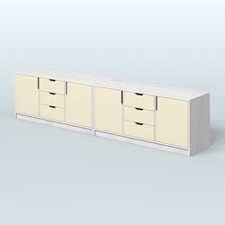 Тумба Модесто, комплект, Ясень Анкор светлый и Крем Вайс