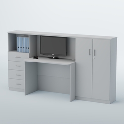 Ресепшен с тумбами и полками ВЕГА №3, Белый