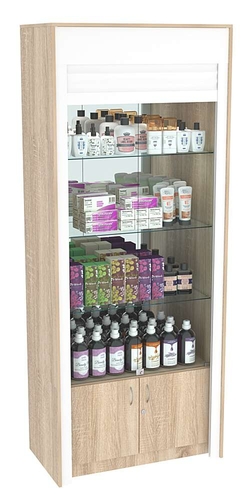 Торговая витрина с рольставнями ЭК-1-3, Дуб сонома