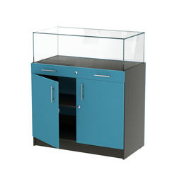 Прилавок ювелирный "Диаманд" №1-1000 пристенный, ЛДСП черный + МДФ бриз