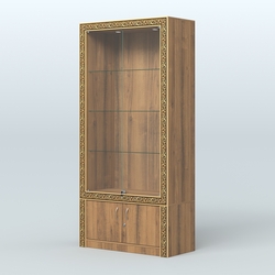 Витрина с декором и дверками №ВБА-1, Орех
