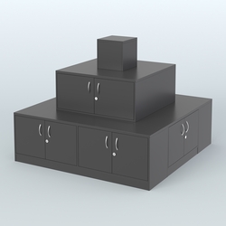 Островок-пирамида с накопителями для торговых центров №2, Черный