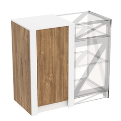 Прилавок из ДСП Модерн №1-КР-600 концевой, Дуб Канзас коричневый + Белый