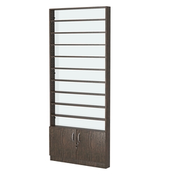 Стеллаж из ДСП с 9-ю полками 100x900 мм серии LEVEL-9 №8-1 (З/C - СТЕКЛО), Дуб Венге