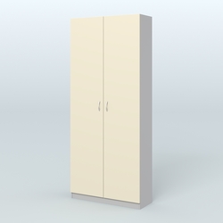 Аптечный шкаф одежды персонала для двух человек №2, Серый + Крем Вайс