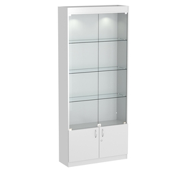 Стеклянная витрина серии Эконом № 300-1 (задняя стенка ДВП), Серый