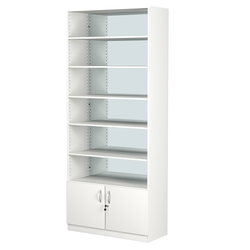 Стеллаж из ДСП с 5-ю полками 350x900 мм серии LEVEL-5 №13-2 (З/C - ЗЕРКАЛО), Белый