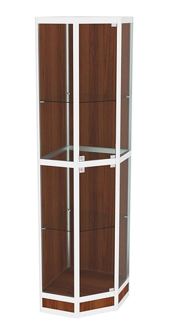 Витрина из профиля пятигранная угловая №4, Орех