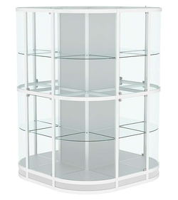 Витрина из профиля островная закругленная с секторами №4, Серый