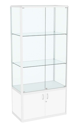 Витрина из профиля №2 (метровая) (задняя стенка - стекло), Белый