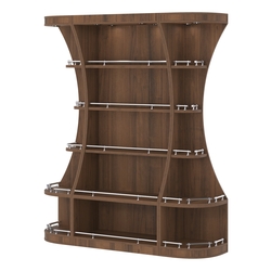 Пристенный высокий стеллаж ГАРАНТ №1-О с ограничителями, Орех