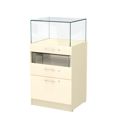 Прилавок ювелирный "Диаманд" №2-600 пристенный, ЛДСП крем вайс + МДФ ваниль