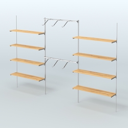 Neo Fix №11 с полками из ДСП и хромированными поручнями (3600 мм), Дуб Золотистый