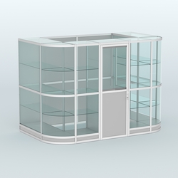 Павильон из профиля пристенный №8г (4,05 кв. м), Серый