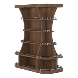 Островной высокий стеллаж ГАРАНТ №2-О с ограничителями, Орех