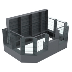 Торговый пристенный островок ГРАЦИЯ №12 (открытый) (9.62 кв.м), Темно-Серый