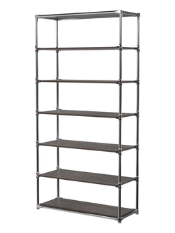 Пристенный торговый стеллаж ЛАЙТ с широкими полками ДСП №3, Дуб Венге