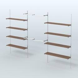 Neo Fix №7(М) настенная система с полками из ДСП поручнями из хрома (3600 мм), Орех