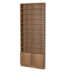 Стеллаж из ДСП с 9-ю полками 100x900 мм серии LEVEL-9 №8 (З/C - ДВП), Орех